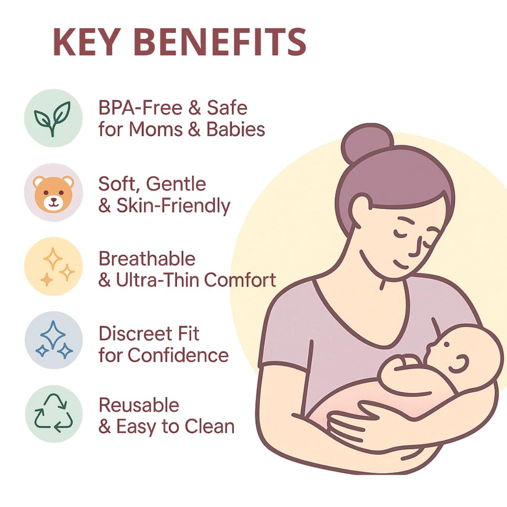 Snugell Wing-Shaped Nipple Shields| Ultra-Thin Silicone Shields for Nursing | 2-Pack with Protective Case | Designed for Use with Flat or Inverted Nipples