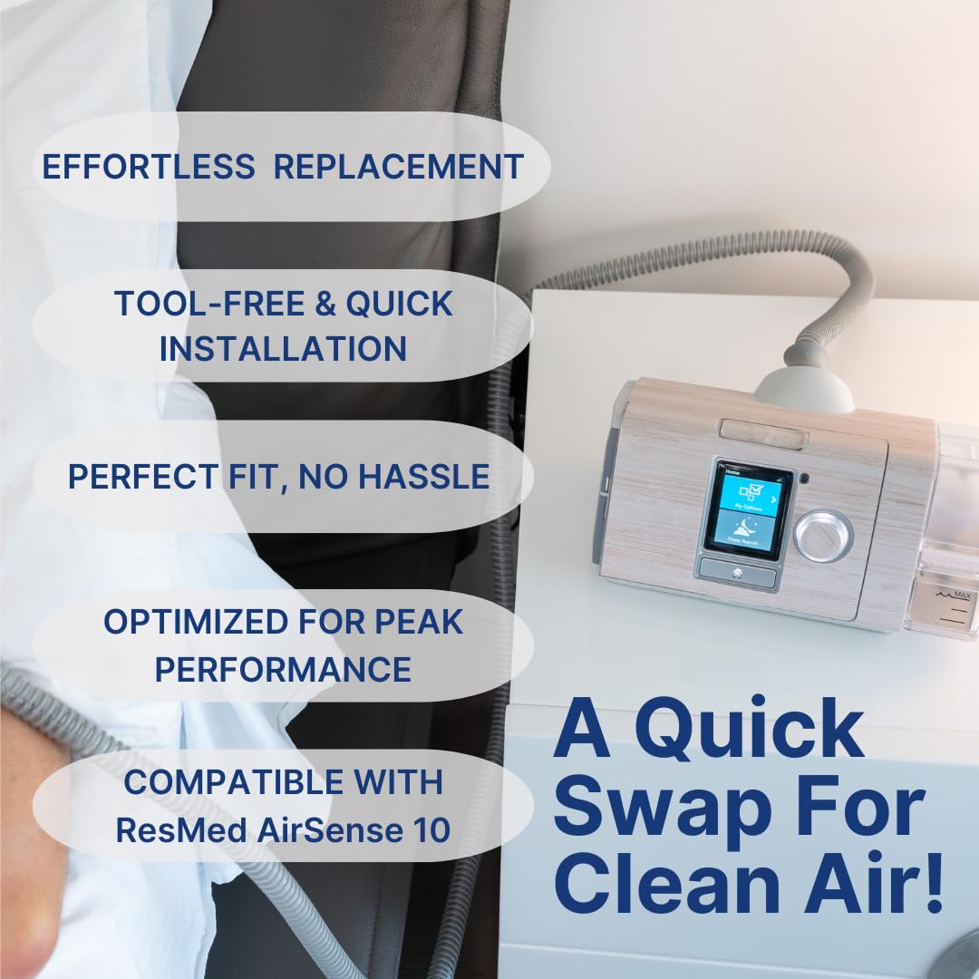 Snugell Disposable CPAP Filters -Compatible with ResMed AirSense 10, AirCurve 10 & S9 Series - Ideal for Home and Travel Use –Easy to Install for Superior Air Filtration & Cleaner Breathing - Available in 6-Pack and 52-Pack