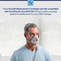 AirMini HumidX by Snugell - 12 Packs - Replacement HumidX Cartridges Compatible wit Resmed Airmini - Made for AirFit/AirTouch F20 Full-face CPAP Masks