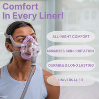 Snugell CPAP Mask Liners Full-Face (4-Pack) – Purple – Soft Cotton Fabric CPAP Skin Protector for Universal Fit