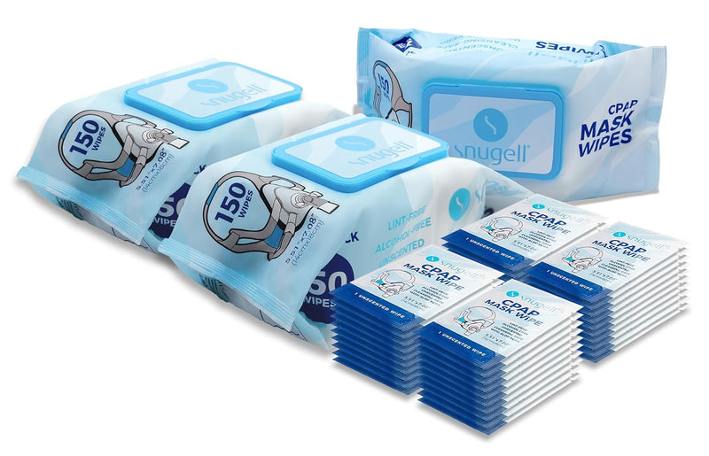 CPAP Mask Wipes - Jumbo Pack (150) + Travel Pack (40) - Unscented - Available in 190, 340 & 490 Wipe Options