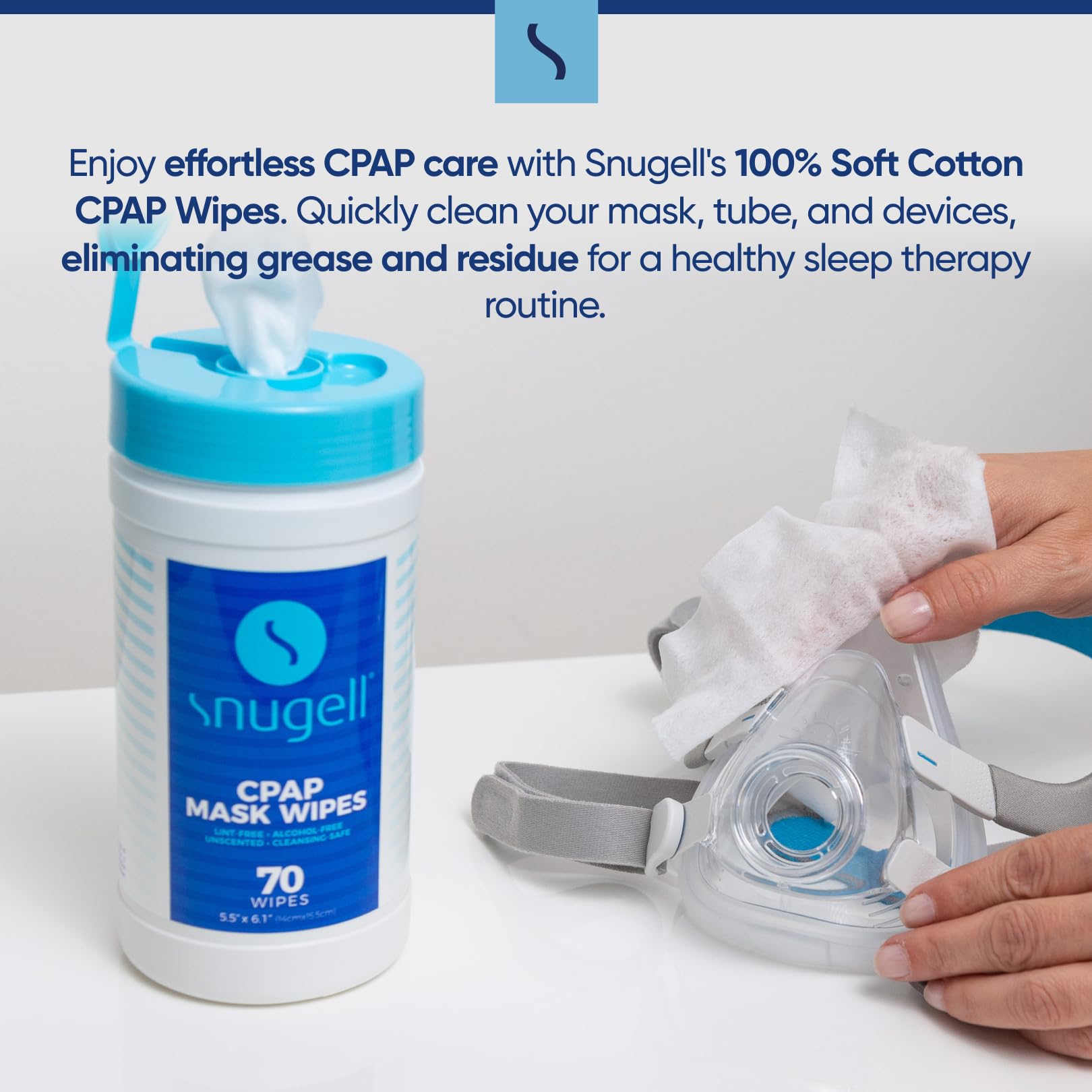 CPAP Mask Wipes - Unscented (1 Canister, 70 Count)