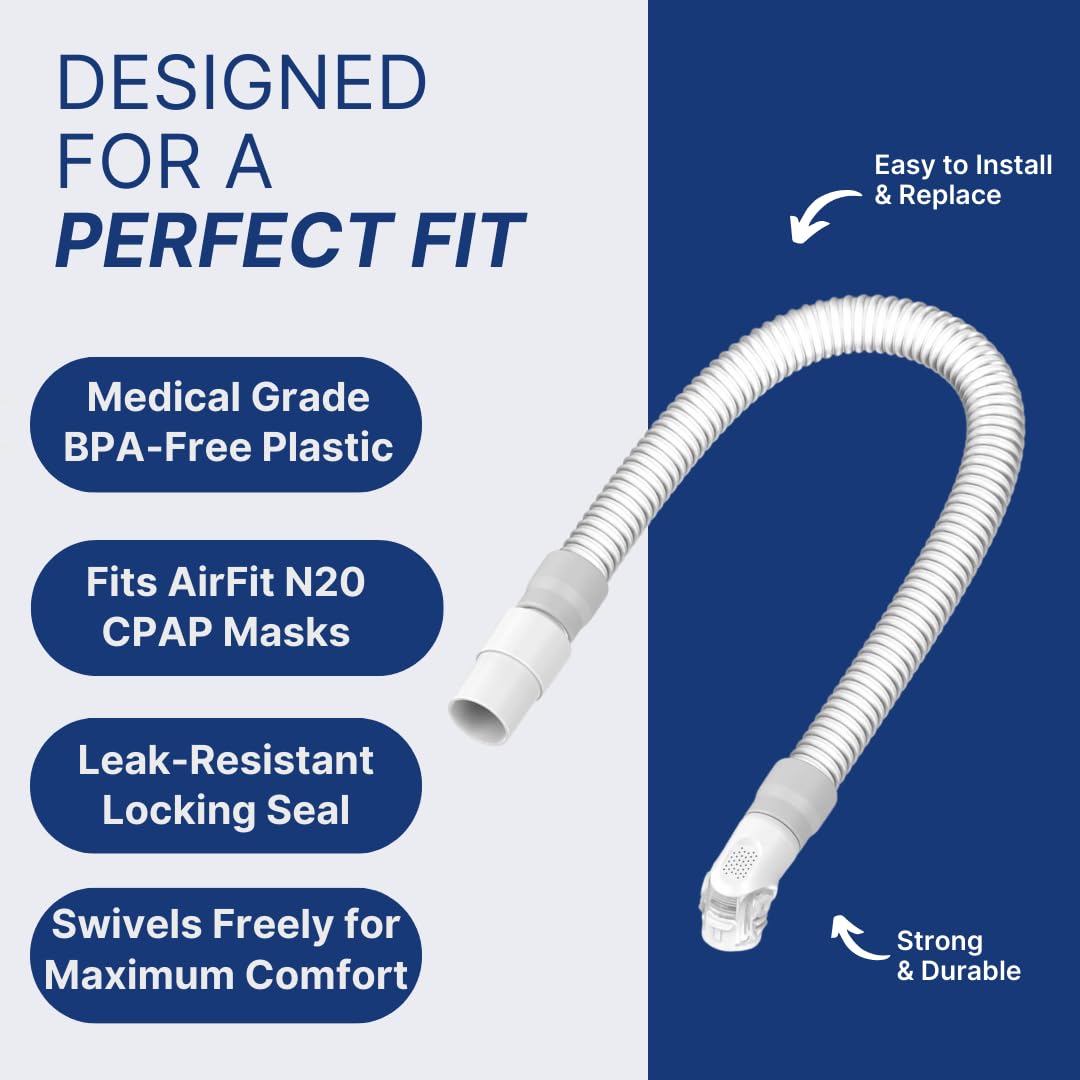 Snugell Replacement Elbow Connector for AirFit N20 CPAP Mask – 2 Pack – Compatible with ResMed Nasal CPAP Masks – Durable, Leak-Resistant Swivel Design for Comfortable Sleep Therapy
