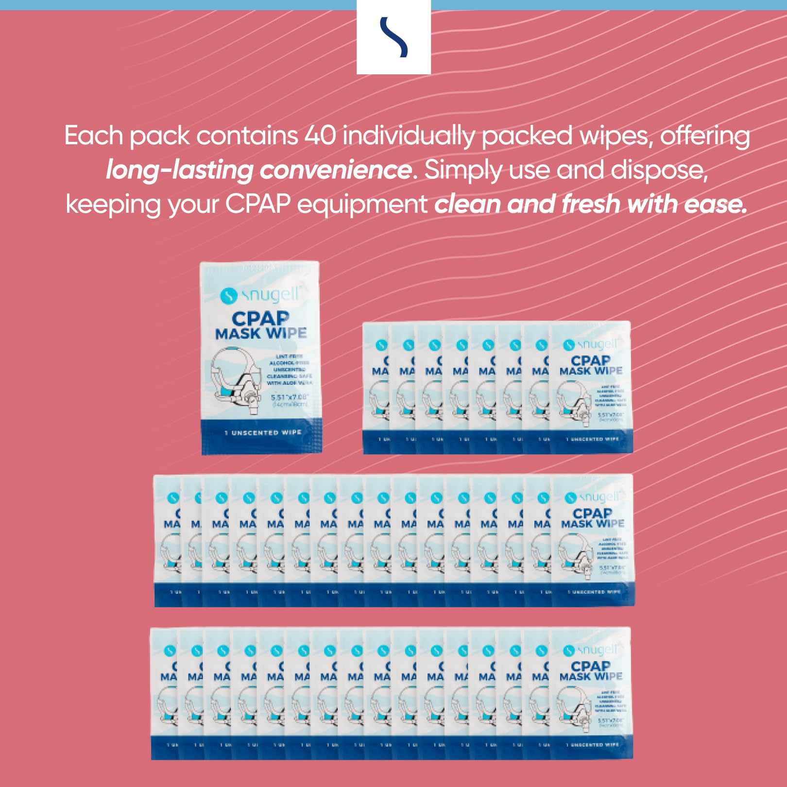 Individual CPAP Wipes  - Unscented (40 Count)