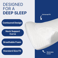 Snugell Memory Foam CPAP Pillow –Ergonomic Support for All Sleep Positions –Compatible with All Masks & Hoses –Reduces Air Leaks & Pressure – Washable Cotton Cover for Enhanced Comfort & Sleep Quality
