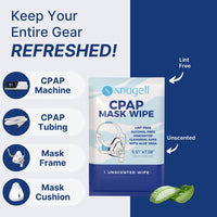 Snugell Unscented Individual CPAP Mask Wipes – Travel-Friendly 40-Pack– Lint & Alcohol-Free,Skin-Safe with Aloe Vera