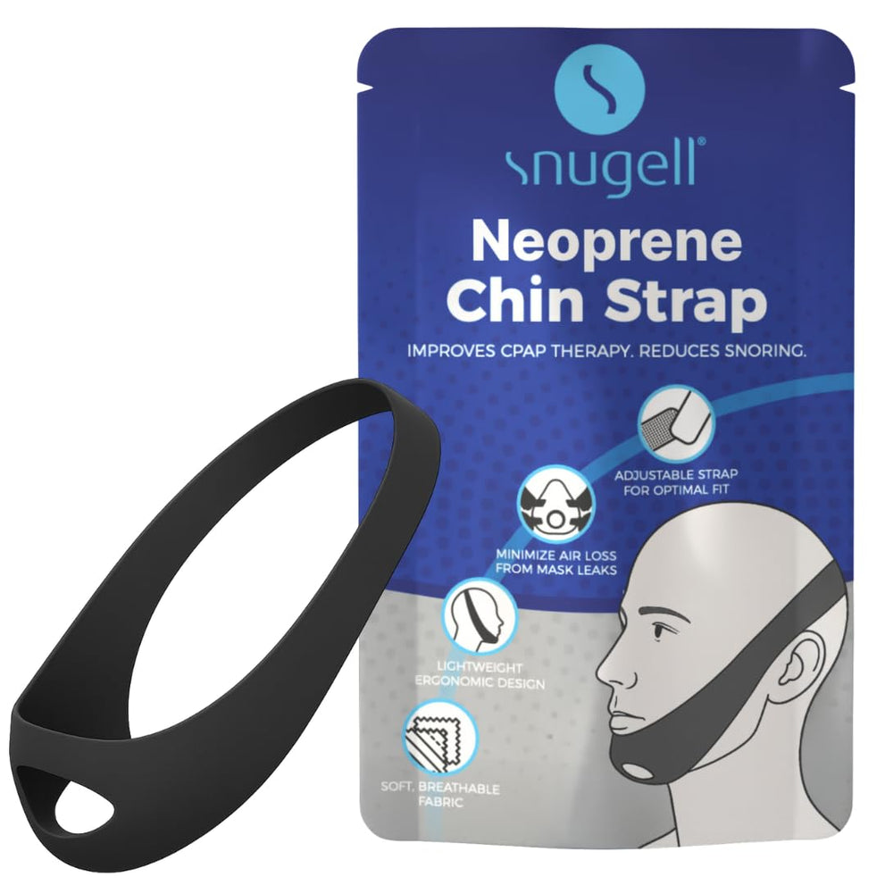 Neoprene Chin Strap for CPAP Users (Black) - Adjustable Strap