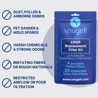 Snugell CPAP Filter Kit, 24-Pack (4 Reusable + 20 Disposable) - Compatible with Philips Dreamstation 2 Respironics Devices
