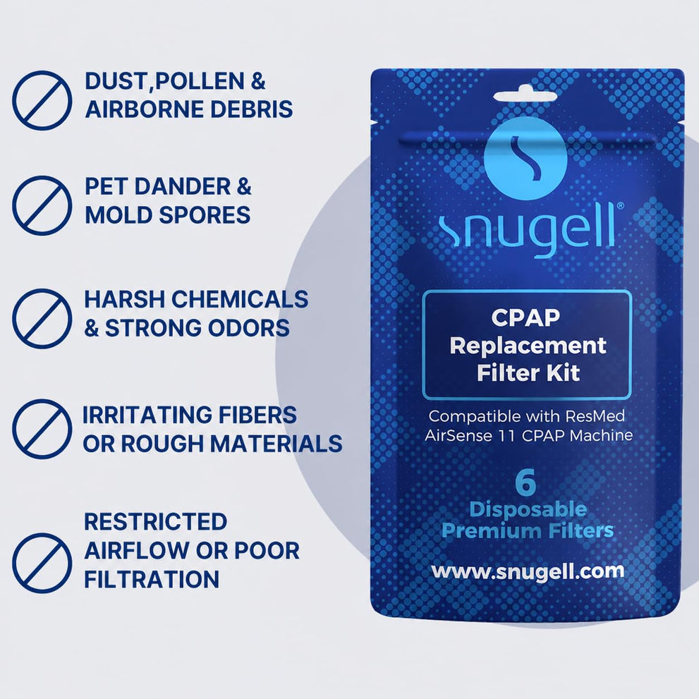 Snugell CPAP Filter Kit, 8-Pack (2 Reusable + 6 Disposable) - Compatible with Philips Dreamstation 2 Respironics Devices