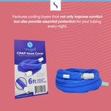 CPAP Hose Cover (6ft) - Compatible with ResMed, Fisher & Paykel and Other Tubes (Blue)