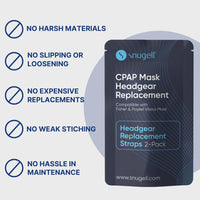 Snugell CPAP Strap Replacement for Vitera Full Face Mask Headgear – (2-Pack) -Elastic Nylon for Comfort, Durability, and Secure Fit