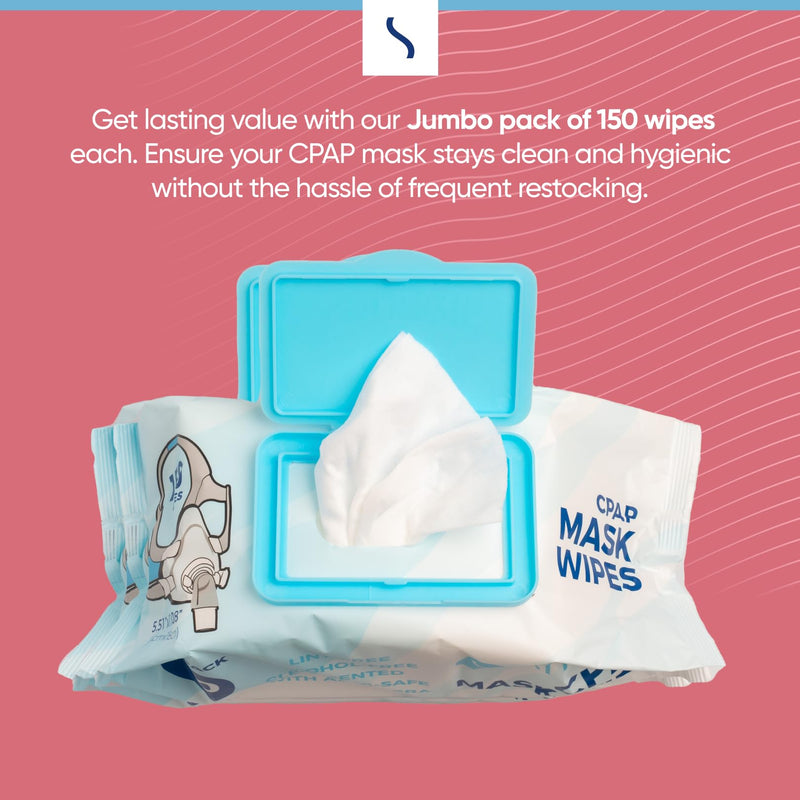 Jumbo Pack CPAP Mask Wipes - Unscented (1-Pack with 150 Wipes/pack)