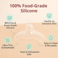 Snugell Wing-Shaped Nipple Shields| Ultra-Thin Silicone Shields for Nursing | 2-Pack with Protective Case | Designed for Use with Flat or Inverted Nipples