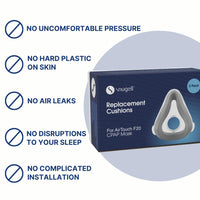 Snugell Replacement Cushion for CPAP Masks, 2-Pack - Compatible with ResMed AirTouch F20 - Comfort, Secure Seal & Long-Lasting Fit