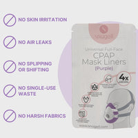 Snugell CPAP Mask Liners Full-Face (4-Pack) – Purple – Soft Cotton Fabric CPAP Skin Protector for Universal Fit