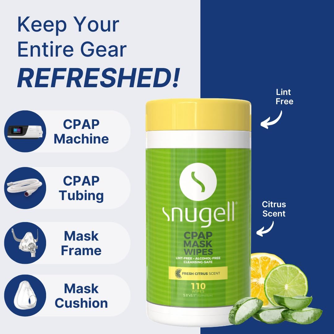 CPAP Mask Wipes - Citrus Scent (1-Canister,110 Count)