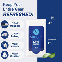 CPAP Travel Pack Mask Wipes - Unscented (12 Pack, 10 sheets/pack)