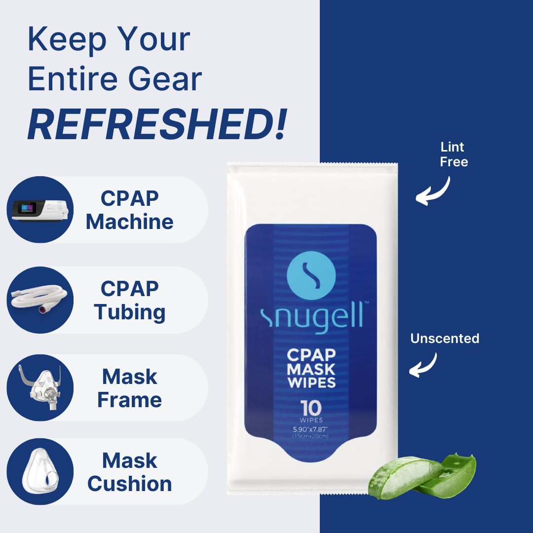 CPAP Travel Pack Mask Wipes - Unscented (12 Pack, 10 sheets/pack)