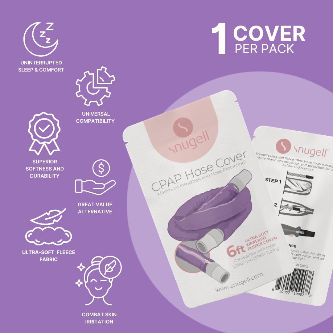 CPAP Hose Cover (6ft) - Compatible with ResMed, Fisher & Paykel and Other Tubes (Purple)