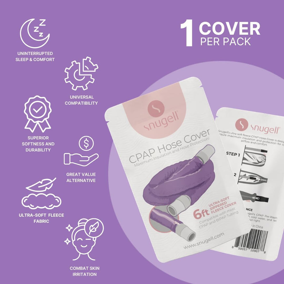 CPAP Hose Cover (6ft) - Compatible with ResMed, Fisher & Paykel and Other Tubes (Purple)