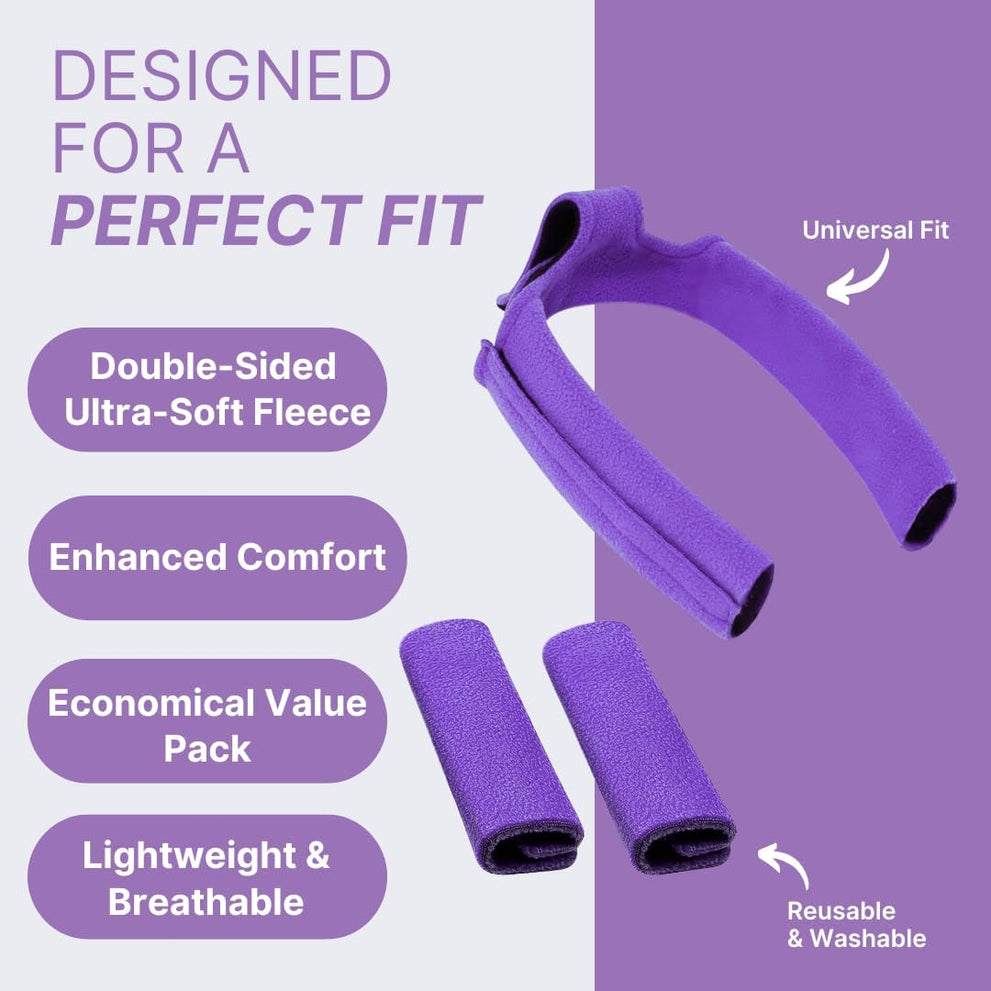 CPAP Neck Pad and Headgear Strap Covers - Fits All Major Headgear Brands (Purple)