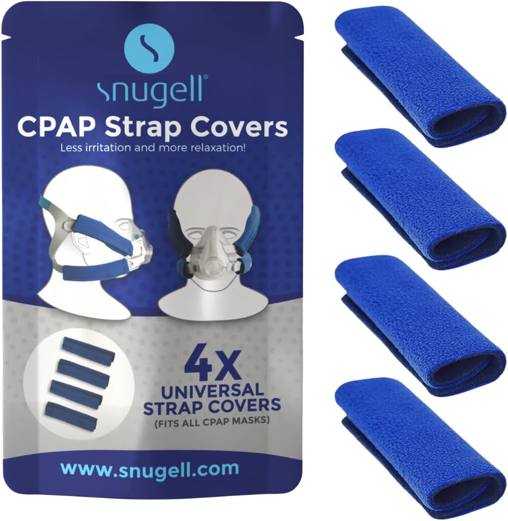 CPAP Strap Covers 4 Pack - Universal Fit for All CPAP Masks (Blue)