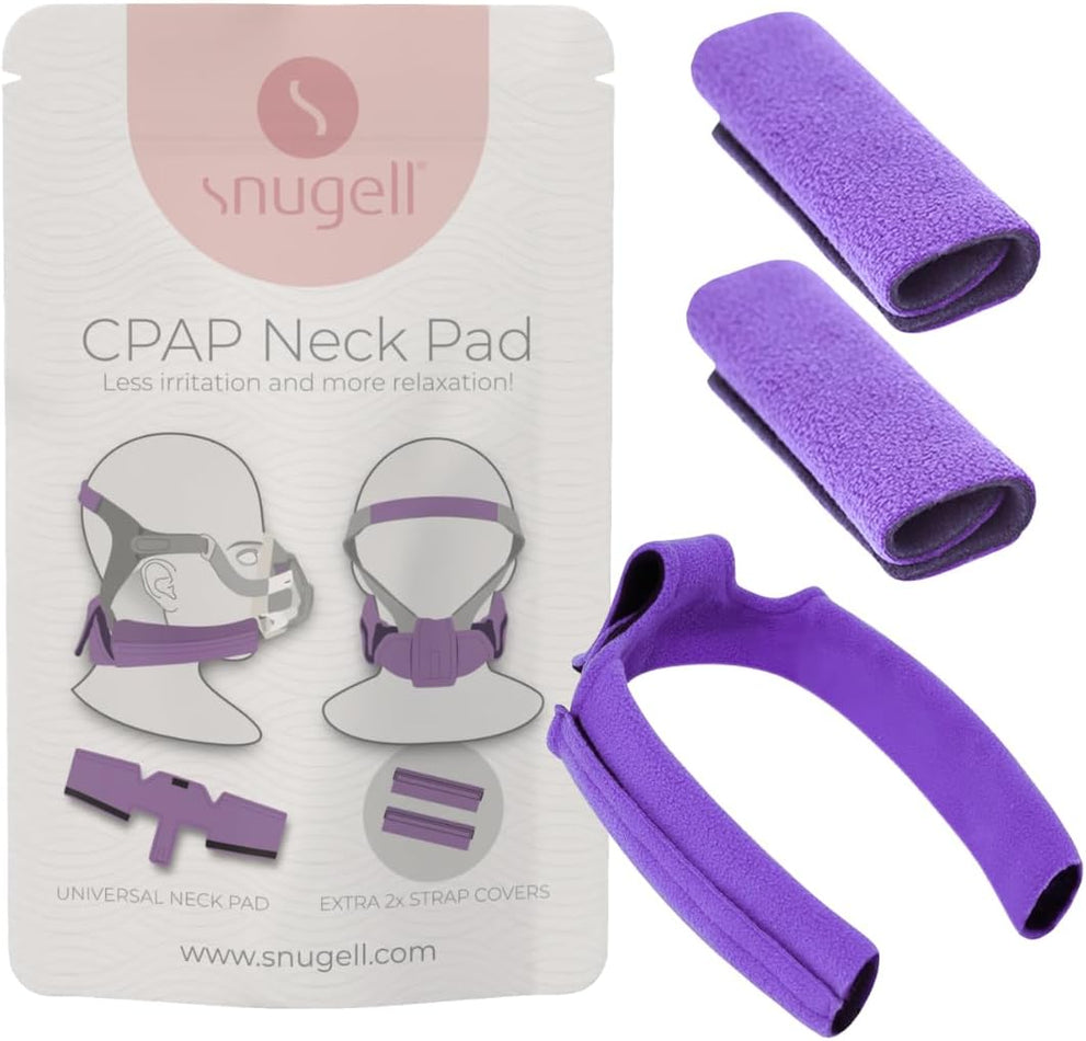 CPAP Neck Pad and Headgear Strap Covers - Fits All Major Headgear Brands (Purple)