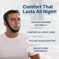 Neoprene Chin Strap for CPAP Users (Black) - Adjustable Strap