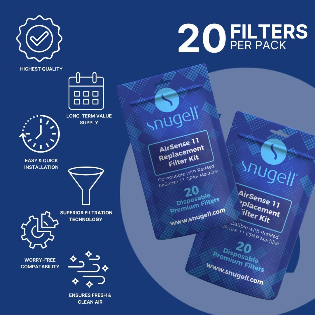 Disposable Replacement CPAP Filters for Resmed Airsense 11 (20-Pack)