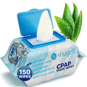 Jumbo Pack CPAP Mask Wipes by Snugell (150 Wipes) - Unscented