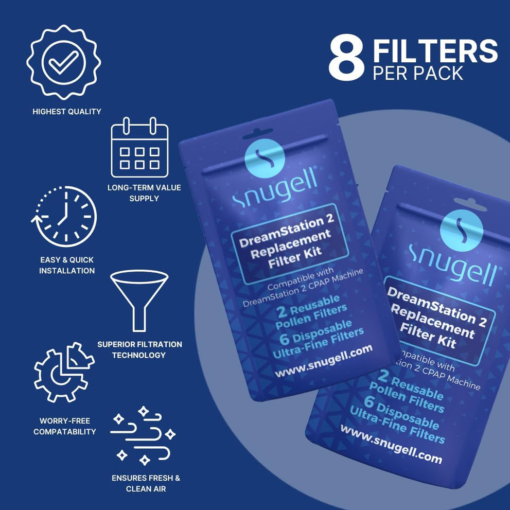 Dreamstation 2 Filters - 2 Reusable Pollen Filters + 6 Disposable Ultra-Fine Filters