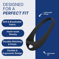Neoprene Chin Strap for CPAP Users (Black) - Adjustable Strap