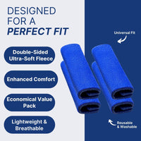 CPAP Strap Covers 4 Pack - Universal Fit for All CPAP Masks (Blue)