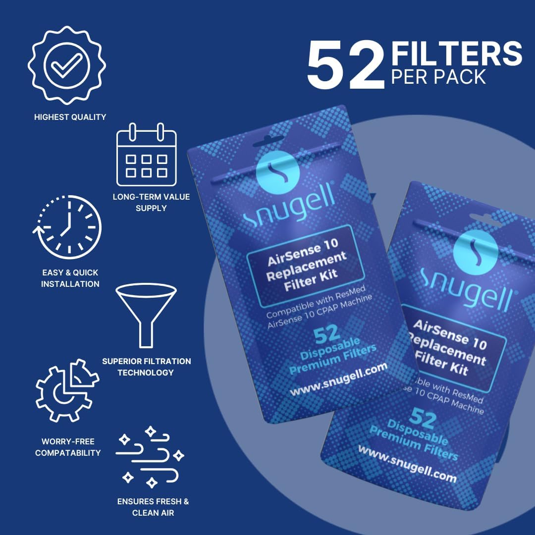 Disposable Replacement CPAP Filters for Resmed Airsense 10 & Aircurve 10-S9  - Available in 6-Pack and 52-Pack