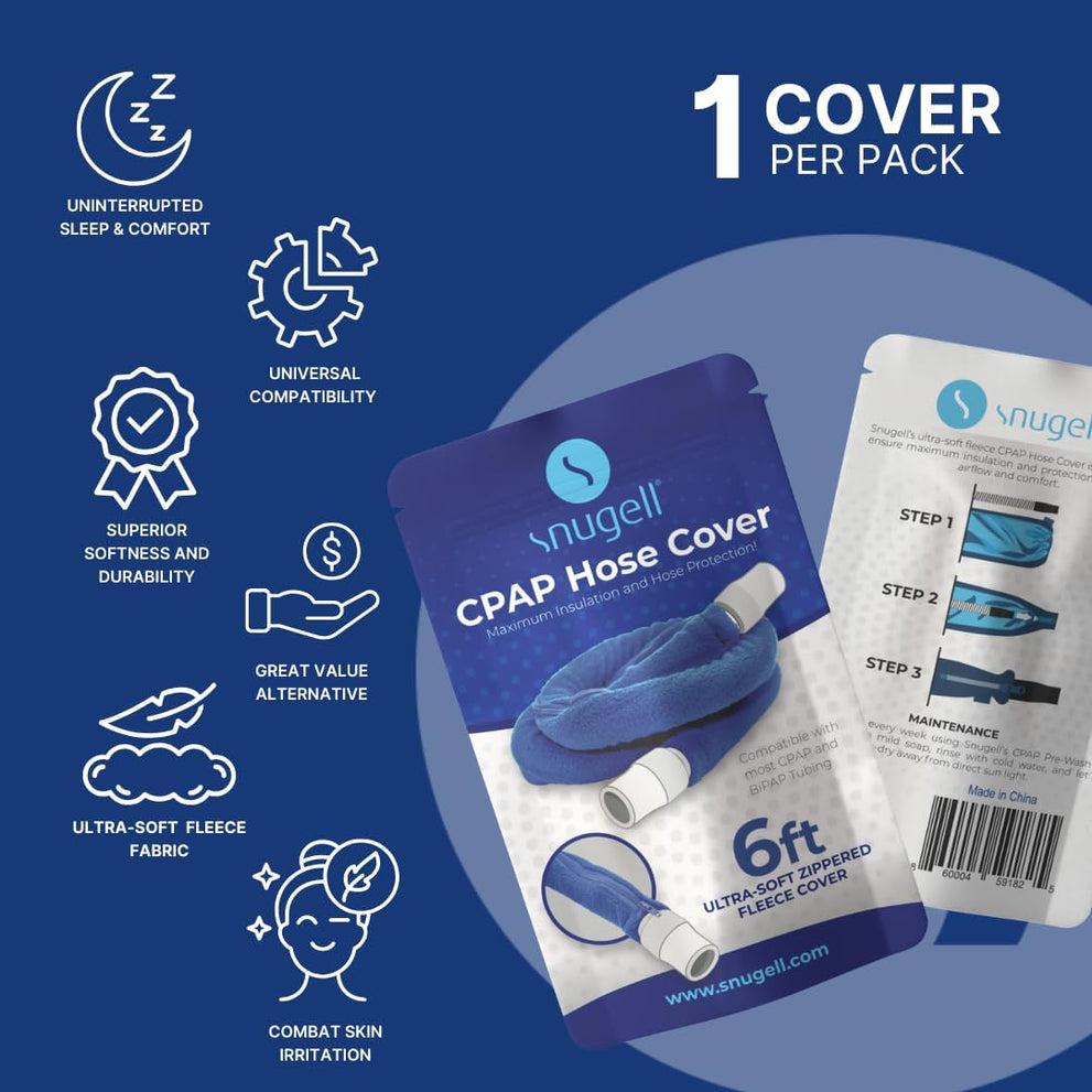 CPAP Hose Cover (6ft) - Compatible with ResMed, Fisher & Paykel and Other Tubes (Blue)