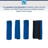 CPAP Strap Covers 4 Pack - Universal Fit for All CPAP Masks (Blue)