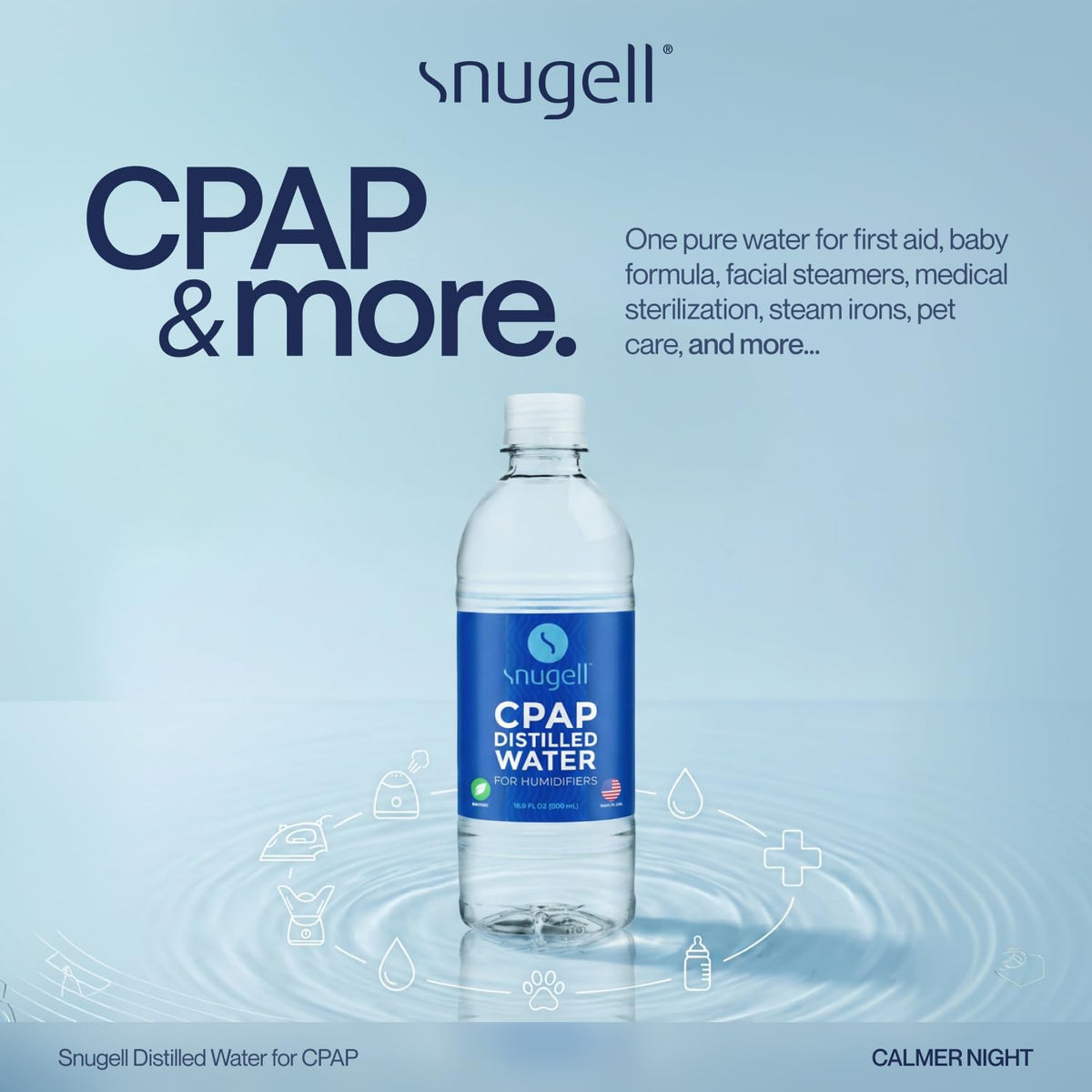 Distilled Water for CPAP Machines (12-Pack, 16.9 oz)