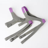 Replacement Straps for AirFit ResMed F20 CPAP Mask (2-Pack) - Purple and Gray - Standard & Large