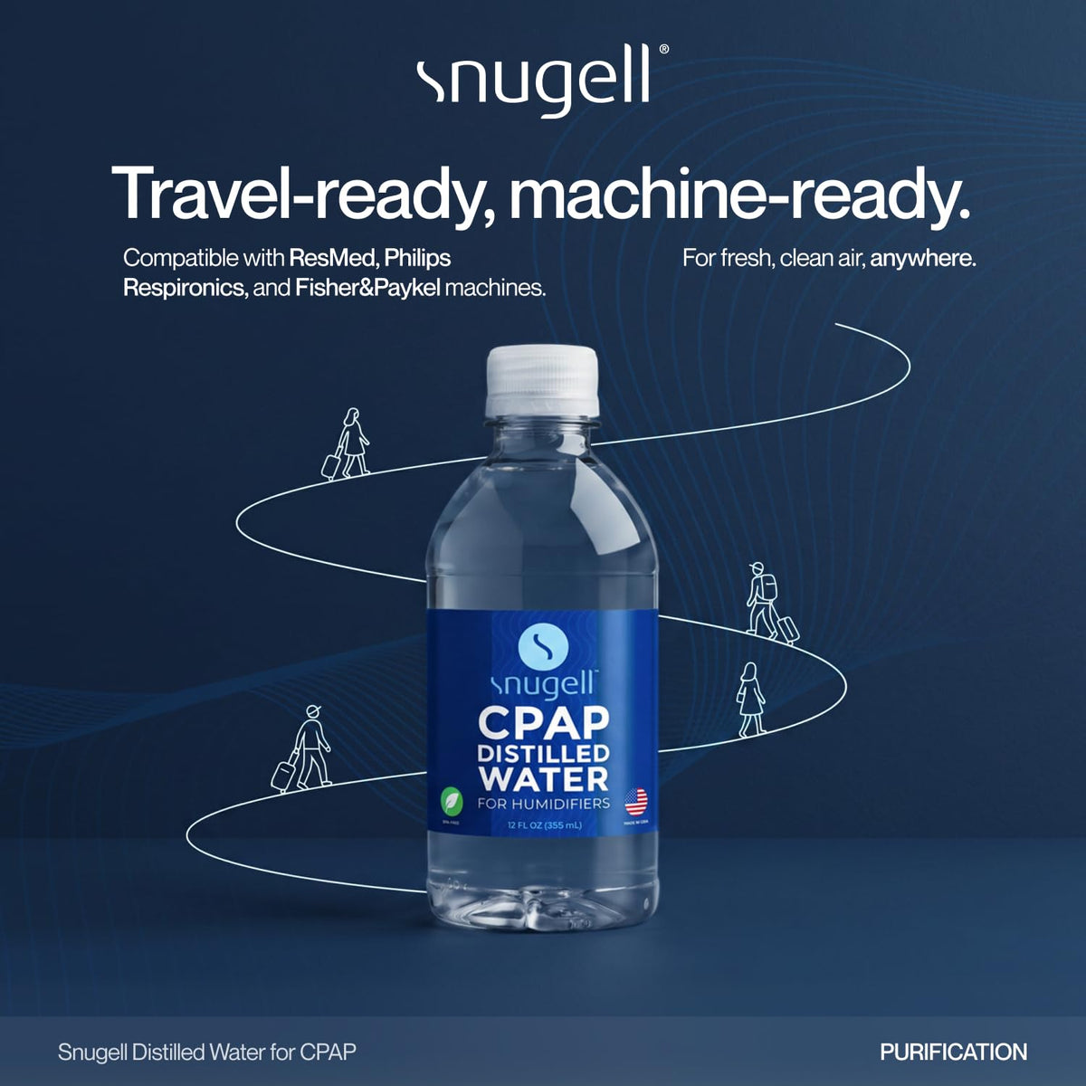 Distilled Water for CPAP Machines (8-Pack, 12 oz)