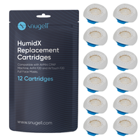 AirMini HumidX by Snugell - 12 Packs - Replacement HumidX Cartridges Compatible wit Resmed Airmini - Made for AirFit/AirTouch F20 Full-face CPAP Masks