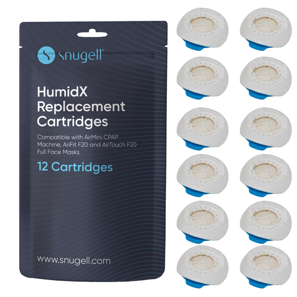 AirMini HumidX by Snugell - 12 Packs - Replacement HumidX Cartridges Compatible wit Resmed Airmini - Made for AirFit/AirTouch F20 Full-face CPAP Masks
