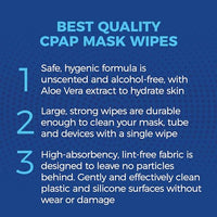 CPAP Mask Wipes - Jumbo Pack (150) + Travel Pack (40) - Unscented - Available in 190, 340 & 490 Wipe Options