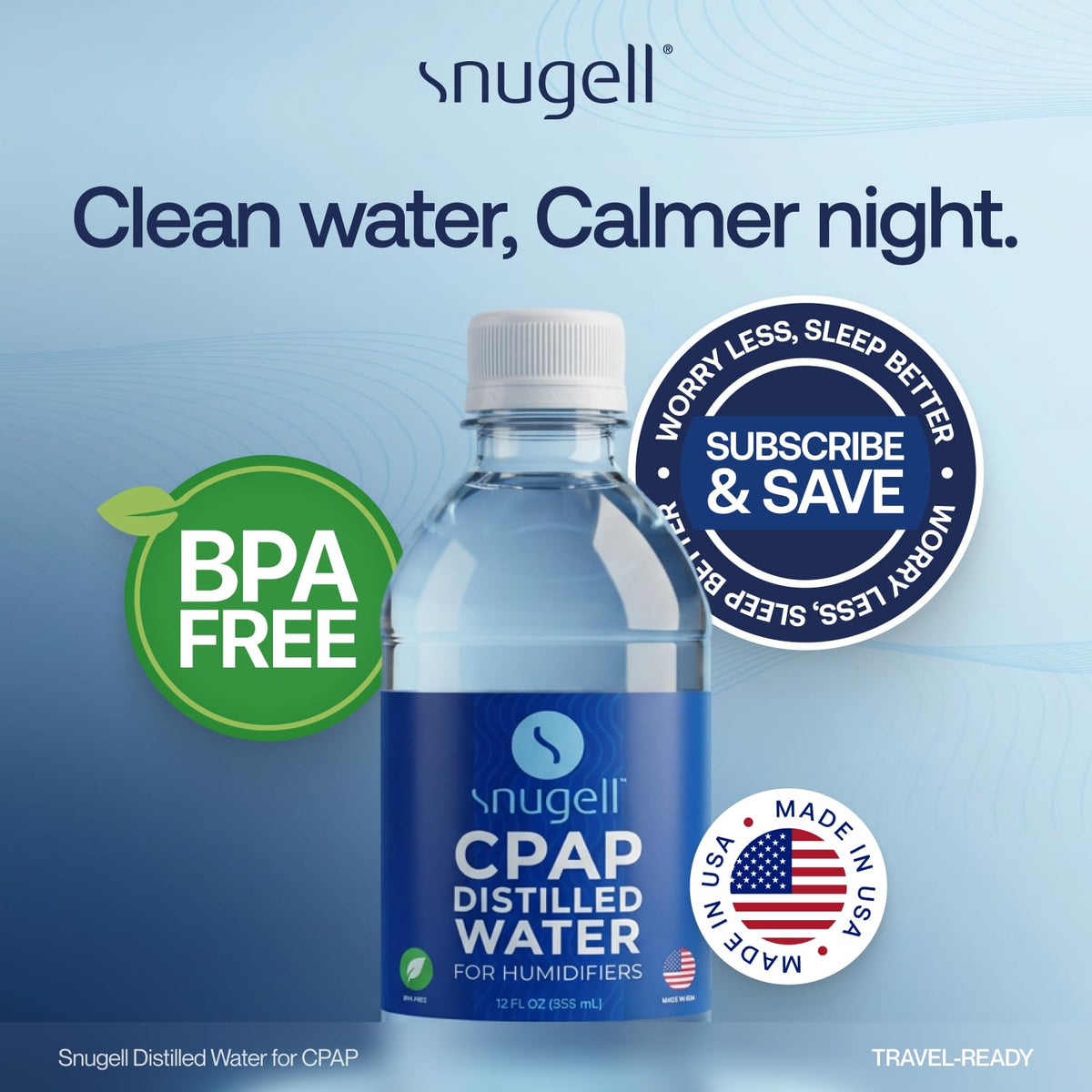 Distilled Water for CPAP Machines (8-Pack, 12 oz)