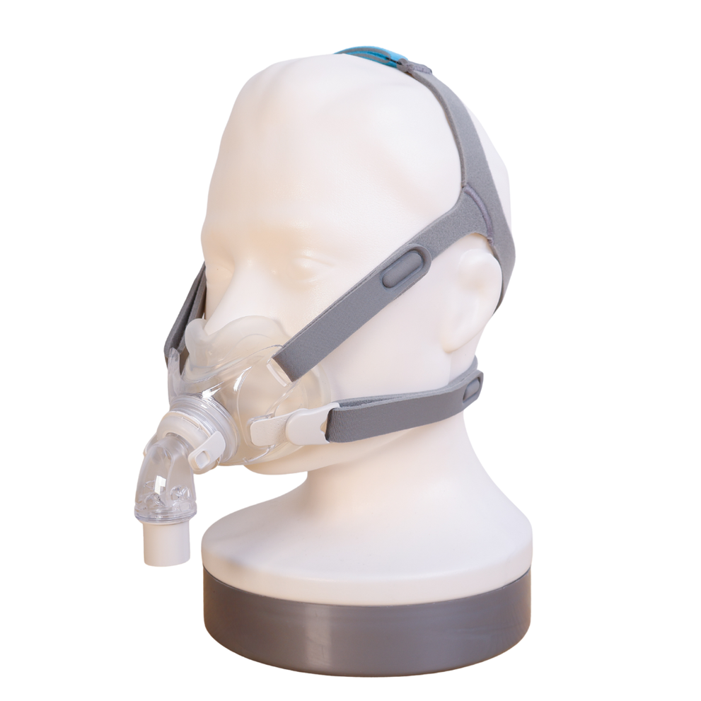 Snugell CPAP Strap Replacement for Airfit ResMed F30 Headgear Full Face Mask – 2-Pack Gray/Blue– Includes Clips
