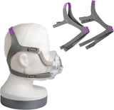 Replacement Straps for AirFit ResMed F20 CPAP Mask (2-Pack) - Purple and Gray - Standard & Large