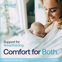Snugell Wing-Shaped Nipple Shields| Ultra-Thin Silicone Shields for Nursing | 2-Pack with Protective Case | Designed for Use with Flat or Inverted Nipples