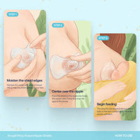 Snugell Wing-Shaped Nipple Shields| Ultra-Thin Silicone Shields for Nursing | 2-Pack with Protective Case | Designed for Use with Flat or Inverted Nipples