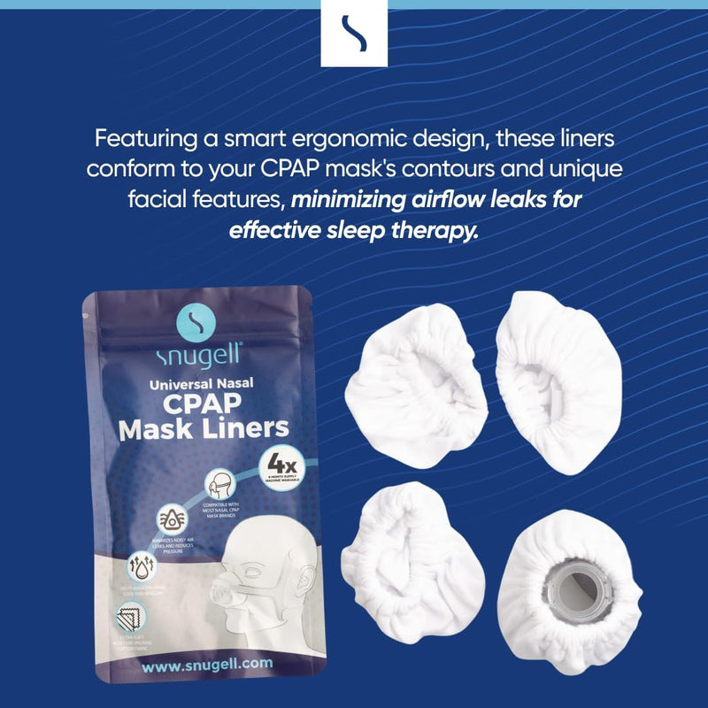 Universal Nasal CPAP Mask Liners - Available in White and Gray