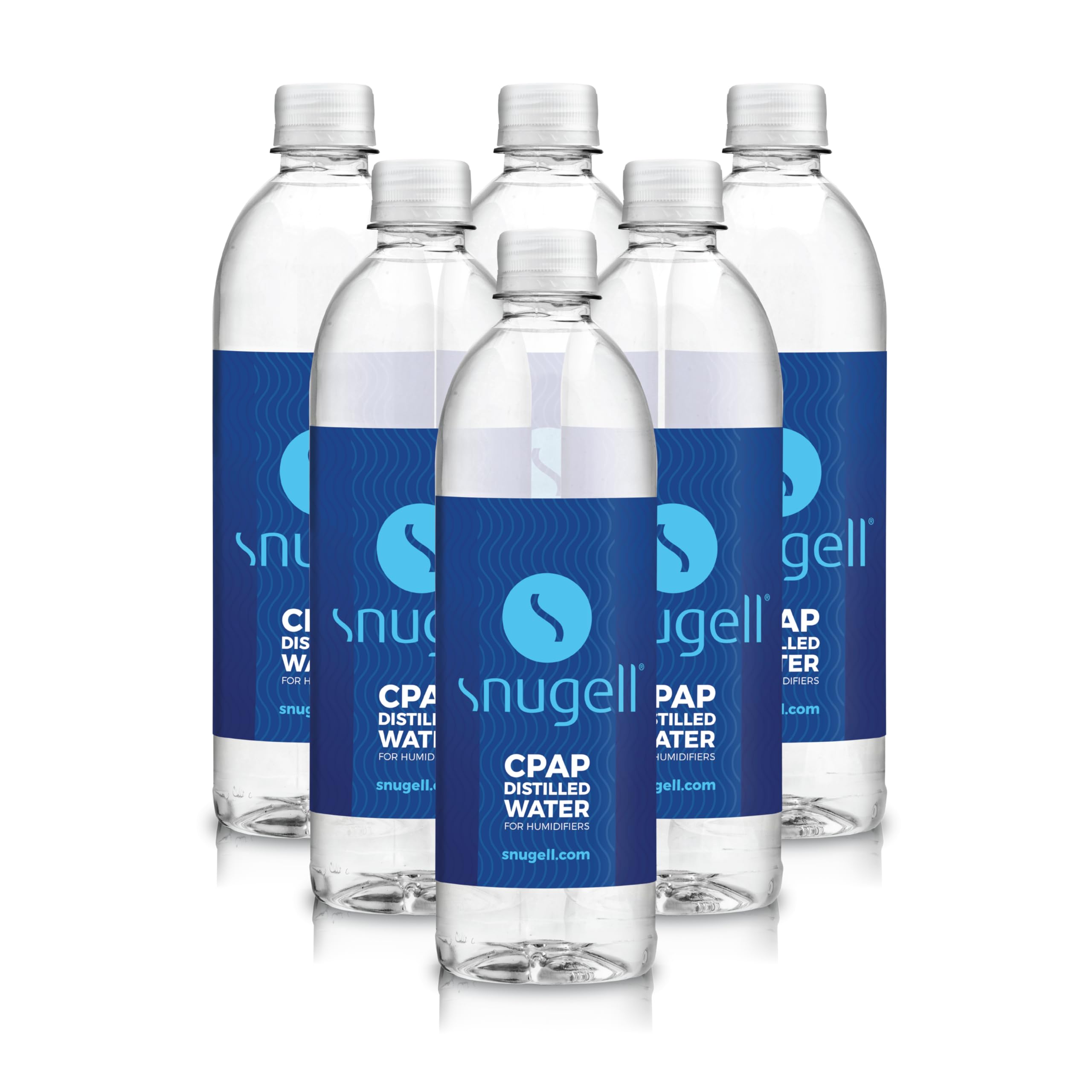 Snugell Distilled Water for CPAP Machines – 6-pack of 20oz bottles, designed to prevent mineral buildup and extend CPAP humidifier life