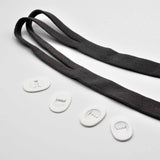 Detaied view of the Airfit P10 headgear replacement straps and four clips